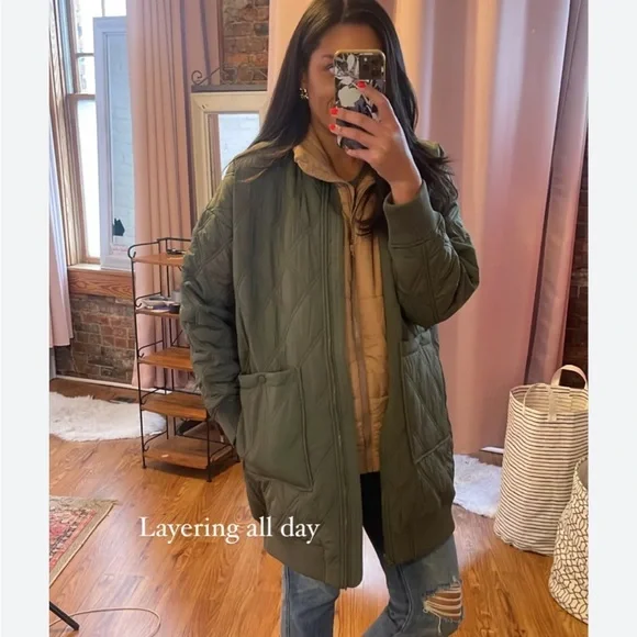 Calia Long Quilted Bomber - Picture 4 of 10